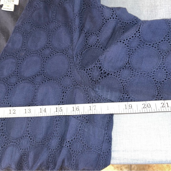 J Crew Navy Eyelet Blue Women's Dress - Picture 8 of 11
